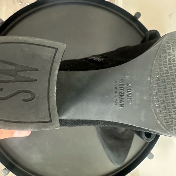 Stuart Weitzman Black Suede Zip Up Bacari Booties Size 8 - Picture 5 of 6